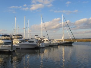 Belle Bateau, one of the larger boats at the Lady's Island Marina.