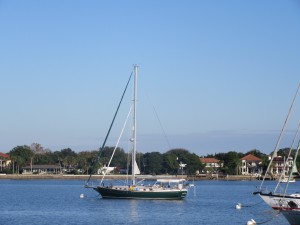 Belle Bateau securely moored in St. Augustine.