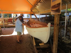Maury showing us one of several boat building projects at the Lighthouse.