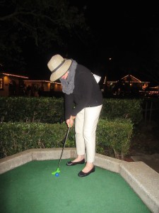 We play mini golf two days in a row, and we both had a few holes in one!