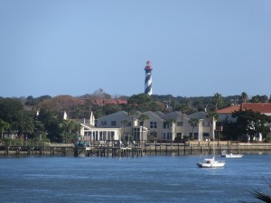 View of the lighthouse from the City of St. Augustine.