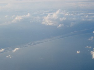 From the plane I could see the ICW running inland from the ocean's edge.