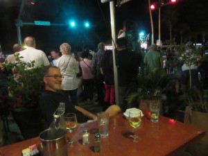 Our corner table outside at Atlantis on New Years Eve.