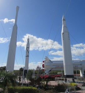 The Rocket Garden at the Kenned Space Center.