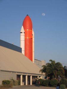 The rising moon greeted us as we departed the Space Center.