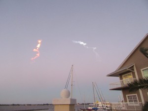 Remaining traces of the launch.