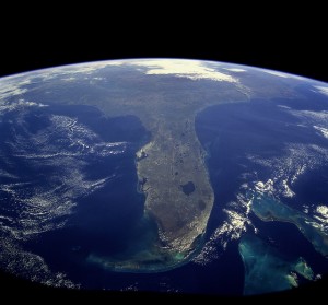 Image credit: NASA. Taken during the STS-95 mission on April 21, 2010. It's easy to spot Lake Okeechobee.