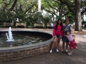 Our Michigan friends in Johnson Square, one of 23 beautiful parks in Savannah.