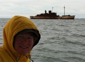 Photo of me and the starboard side of "my ghost ship" in 2011.